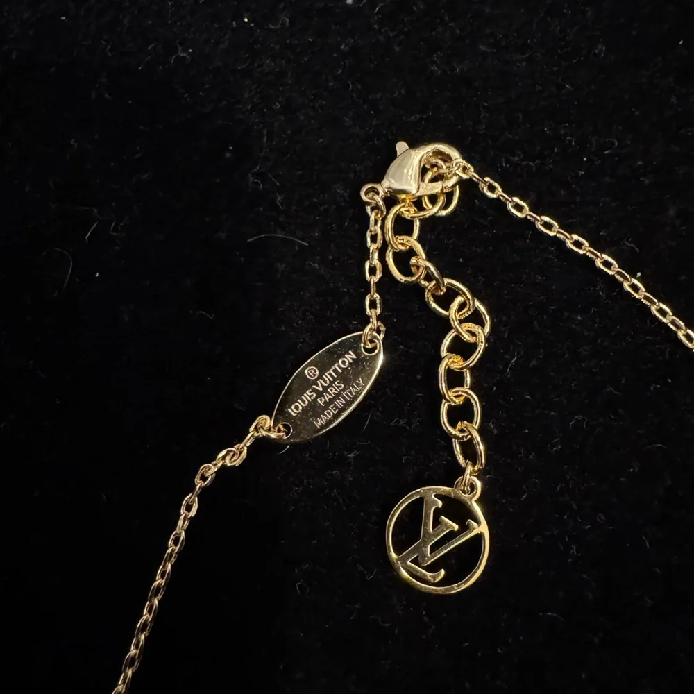 Louis Vuitton Gold Monogram Charm Necklace